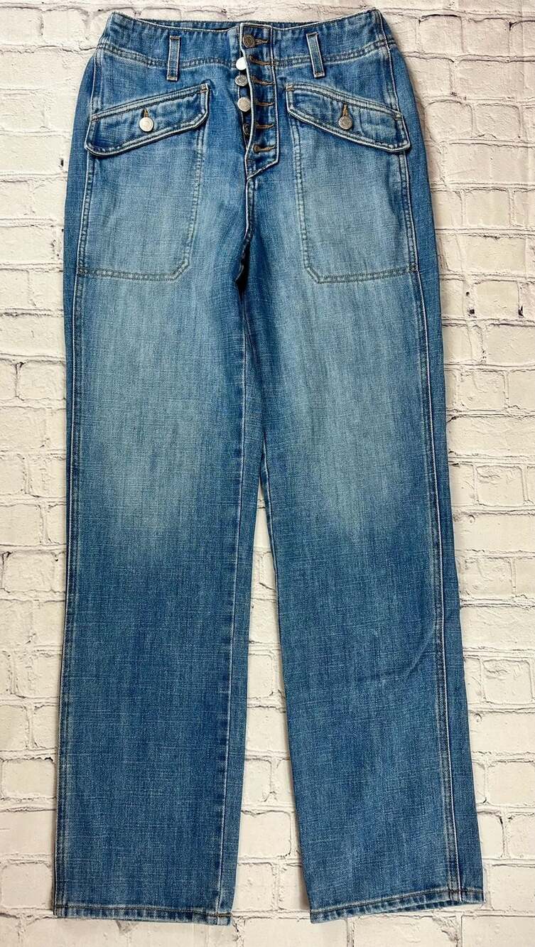 Veronica Beard Jeans Rinley Cropped Straight Leg High Rise Jeans Durango Size 26